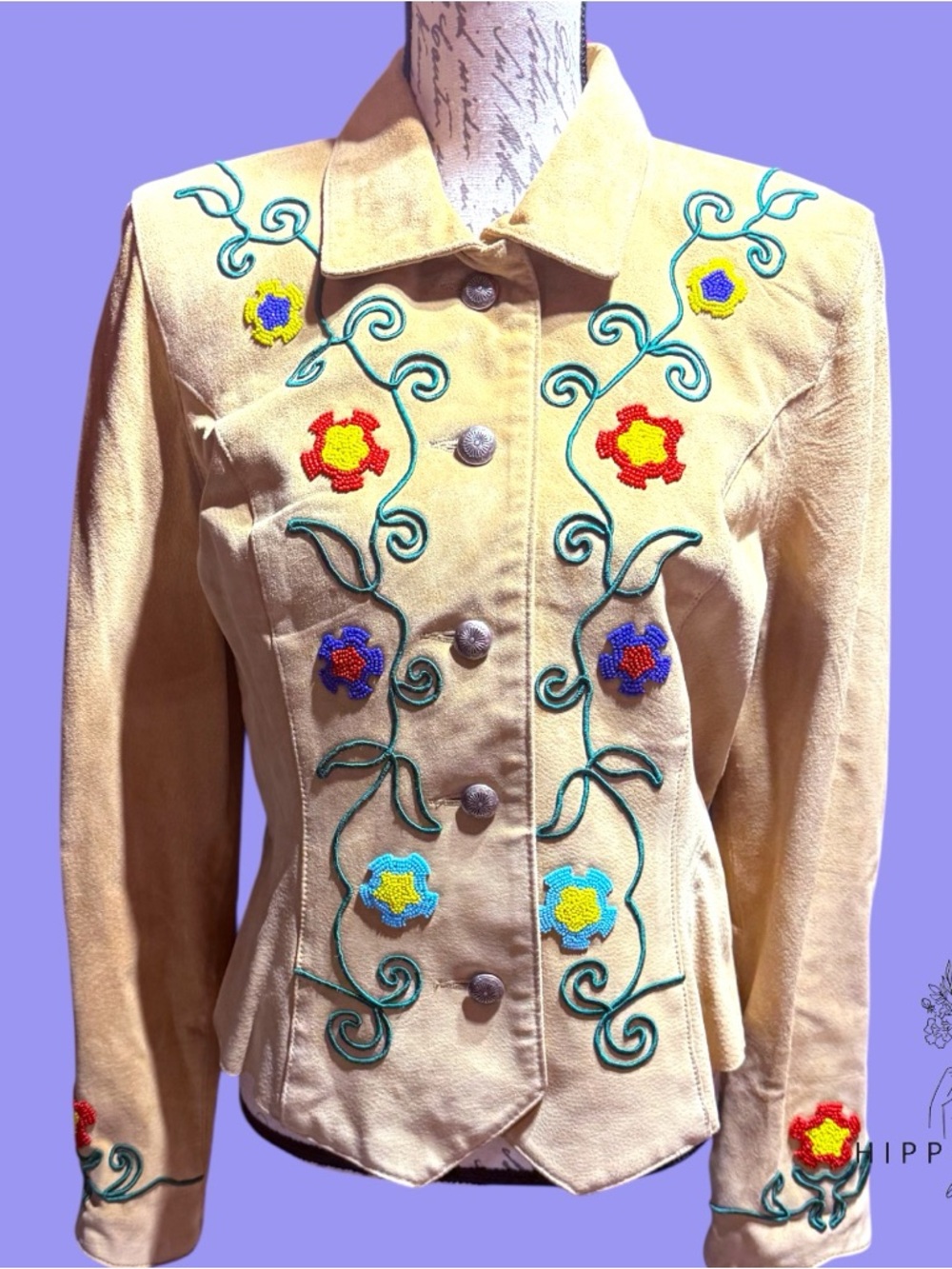 Vintage Frontier Collection Western Beaded Suede Women’s Jacket Size L